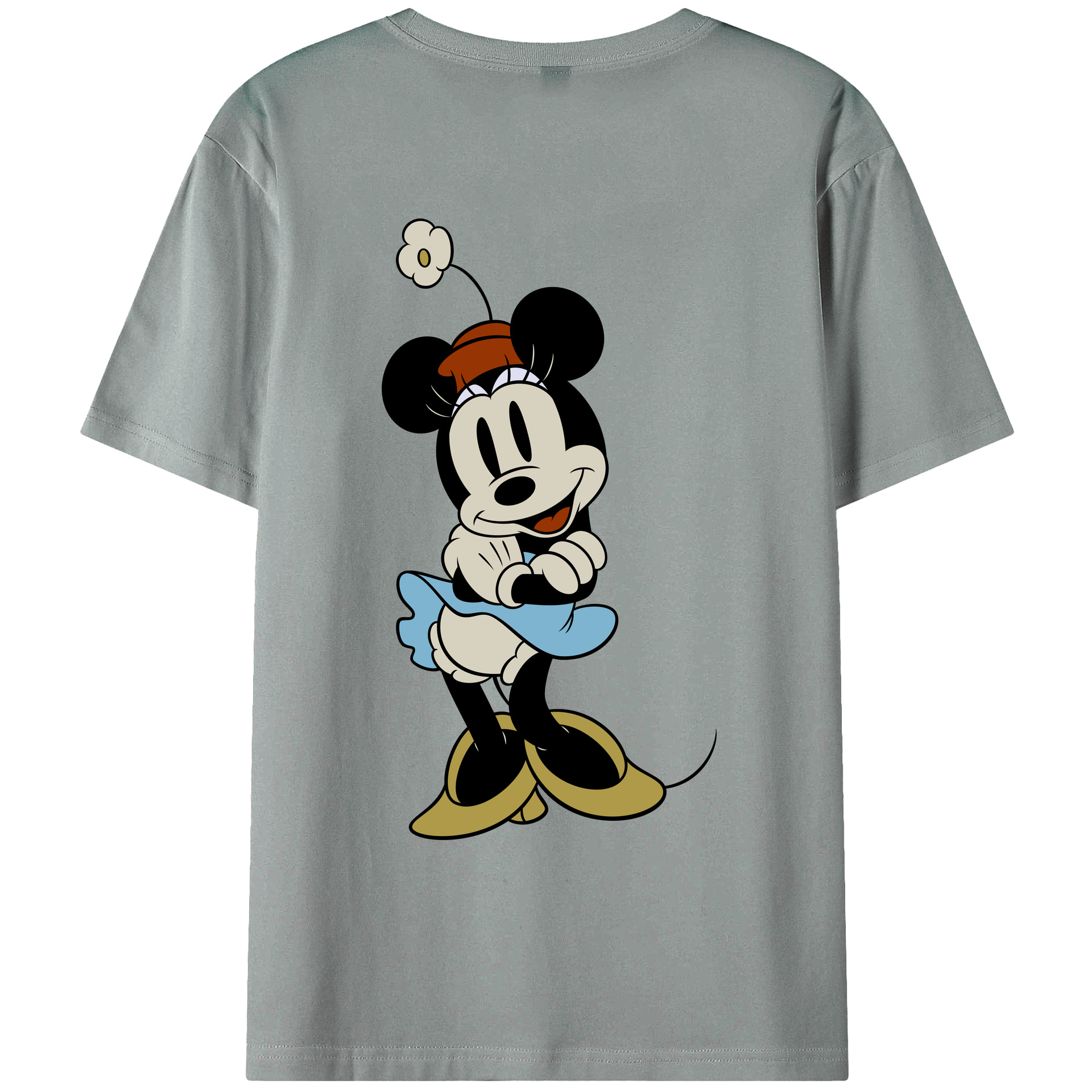 ミッキーマウス Mickey Mouse 綿100％ メンズ半袖Tシャツ（バックプリント） 通気性